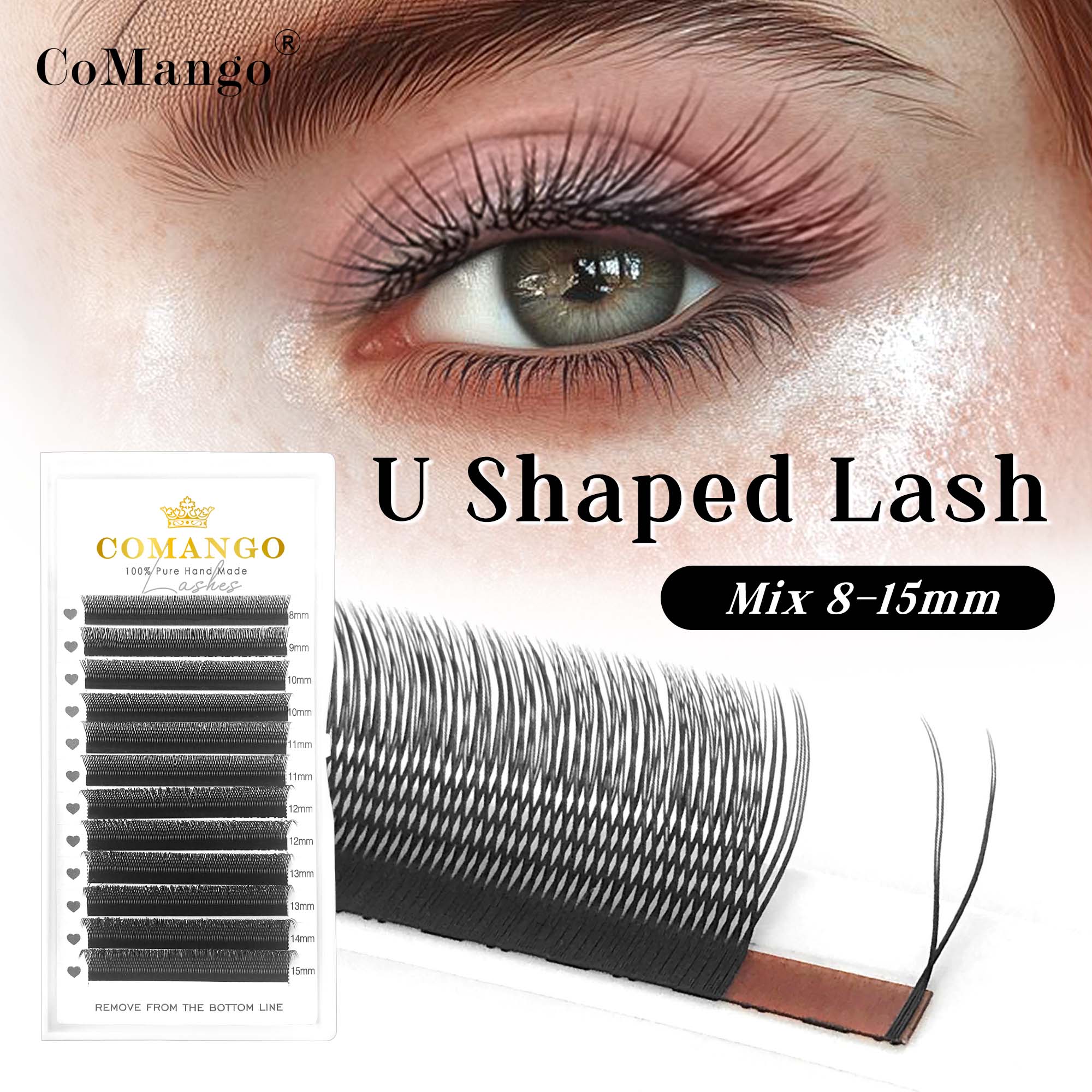 CoMango U YY cílios naturais e - Eyelash Extension Human Hair avaliação e preço